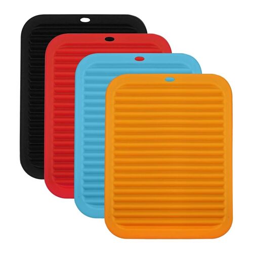 Tapis De Séchage Rectangulaire En Silicone, 4 Couleurs, Tapis De Dessous De Plat Résistant À La Chaleur, Pour Le Comptoir, Pour La Vaisselle, Les Cass 9109-May14A26964