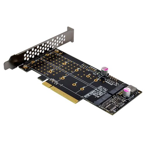 Carte D'Extension M.2 Nvme Ssd Pci E X8, Adaptateur De Disque Ssd À Double Canal, Interface M.2 M 9109-May14A26170