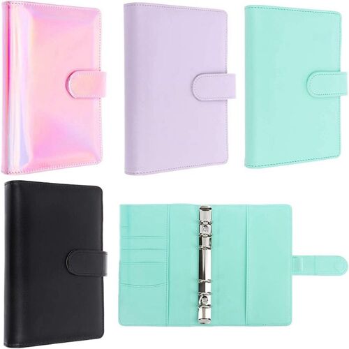 Couvercle De Classeur En Pu, 4 Pièces, Pour Carnet De Notes A6, Classeur À 6 Anneaux Avec Boucle Magnétique 9109-May14A24288