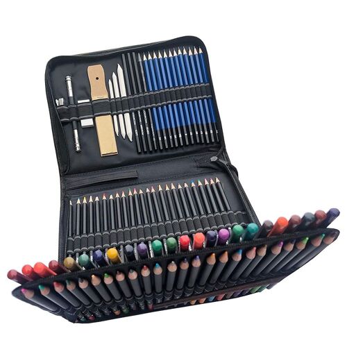 Ensemble De Crayons De Couleur Pour Dessin Et Art, Crayons De Couleur En Graphite Pour Croquis, Kit D'Art Parfait Pour Débutants 9109-May14A24036