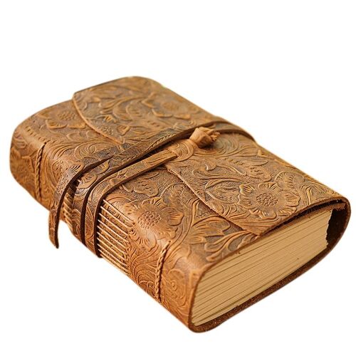 Carnet De Journal En Cuir Épais, Carnet De Croquis, 400P, 165Mm X 115Mm X 40Mm, Carnet De Notes En Papier Vierge, Fait À La Main 9109-May14A23929