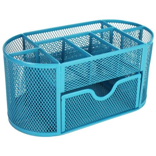 Organisateur De Bureau En Maille, Fournitures De Bureau Multifonctionnelles Caddie 9 Compartiments Avec Tiroir De Bureau Pour Bureau 9109-May14A24108