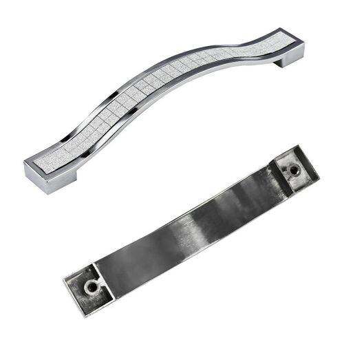 Poignée De Meuble En Cristal Argent 128Mm, Idéale Pour Placard De Cuisine Ou Tiroir 9109-May14A23600