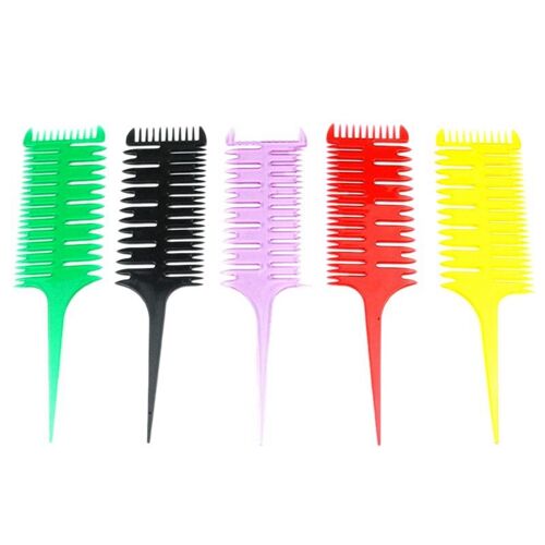 Peigne De Tissage Professionnel Facile À Utiliser, Outil De Coiffure Et De Teinture Pour Salon De Coiffure, Peigne À Mèches À 3 Voies, 5 Pièces 9109-May14a23375