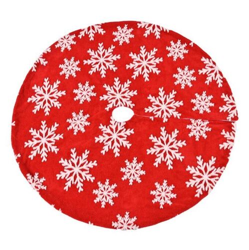 Rond Jupe de Sapin de Noël avec Flocons de Neige, apis de Couverture de Base d'arbre de Noël pour Décoration de Sapin de Noël -120cm
