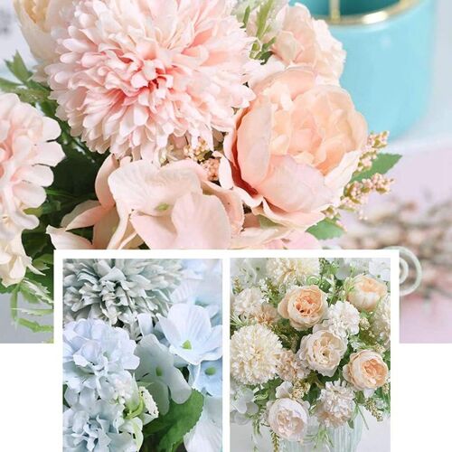 Fleurs Artificielles, Fausses Pivoines, Hortensia En Soie, Décor De Bouquet, ?illets En Plastique, Arrangement De Fleurs Réalistes, Décoration De Mari 9109-May14A21805