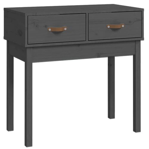 vidaXL Table console Gris 76,5x40x75 cm Bois massif de pin
