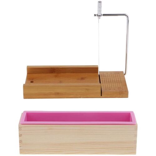 Moule À Pain En Silicone, Coupe Savon Avec Fil Trancheur + 1 Pièce, Boîte En Bois Pour La Fabrication De Savon/Gâteaux 9109-May14a21059