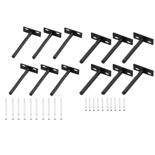 Supports D'étagères Flottantes Dissimulées, 6 Pièces, Pour Étagères En Bois Brut 9109-May14a22646