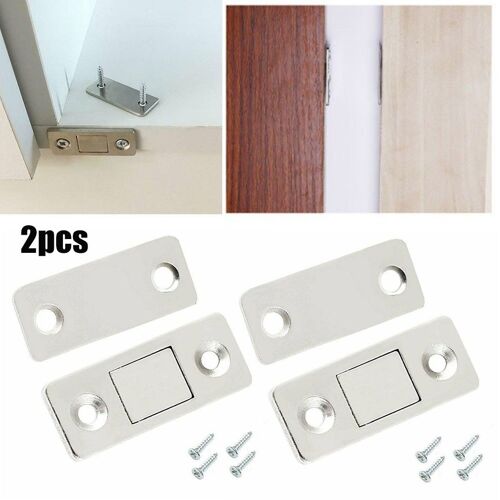 Loquet Magnétique Pour Armoire, 2 Pièces, Butoir De Porte Ultra Fin Avec Vis Pour Placard, Quincaillerie De Meuble 9109-May14A19884