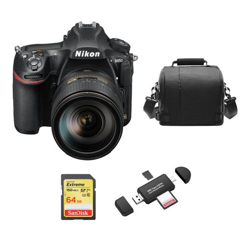 NIKON D850 45.7 Mpix KIT AF-S 24-120MM F4G ED VR + SD 64Go + Sac + Memory Card Reader