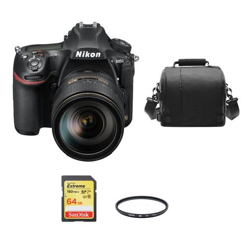NIKON D850 45.7 Mpix KIT AF-S 24-120MM F4G ED VR + SD 64Go + Sac + HOYA UX UV 77mm Filter