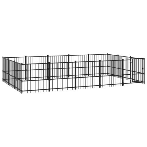 Vidaxl Chenil D'extérieur Pour Chiens Acier 14,11 M²