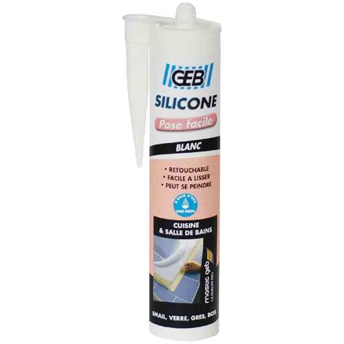 Mastic silicone base aqueuse
