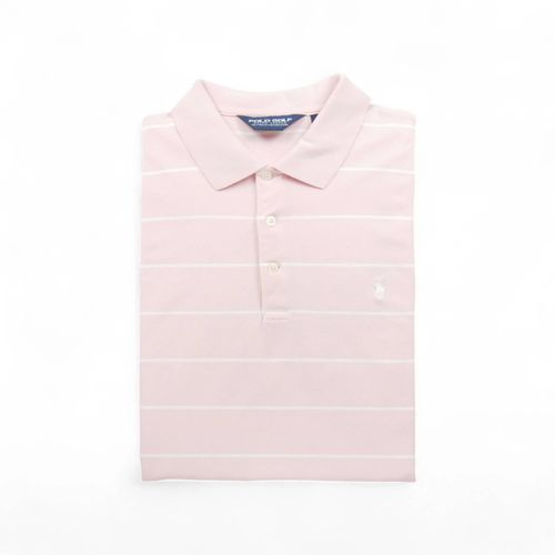 Reconditionné - Polo Manches Courtes Homme Rose Polo Ralph Lauren - Motif À Rayures - Col Polo - Taille L - Homme - Rose