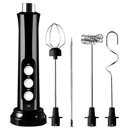 Mousseur À Lait Électrique Rechargeable Usb, Appareil À Mousse Avec Fouet En Acier Inoxydable, 3 Vitesses 9109-May14A17463