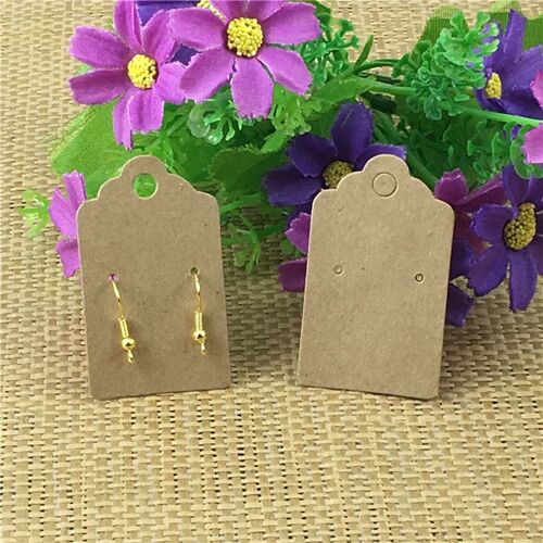 Sacs Pour Boucles D'Oreilles En Papier Blanc Kraft, Style Simple, Sacs Pour Cartes Et Opp, Clou D'Oreille, Affichage D'Accessoires De Bijoux À La Mode 9109-May14A15891