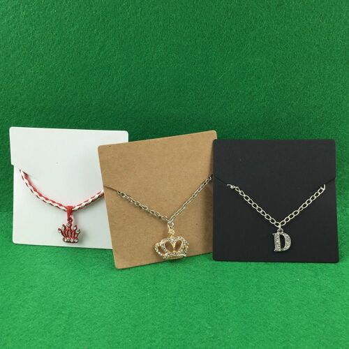 Lot De 20 Colliers En Papier Kraft, Carte Vierge Pour Exposition De Bijoux À Faire Soi Même, Emballage Accepté, 8X8Cm 9109-May14A15876
