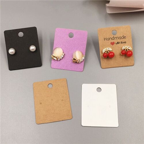 Lot De 100 Boucles D'Oreilles Adorables En Papier Kraft, 50X40Mm, Carte D'Affichage Pour Bijoux, Choix Multi Styles, Ornement, Étiquette De Faveur En 9109-May14A15407