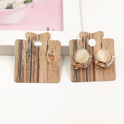 Bijoux En Bois 50 Pièces Au Design Vintage De Grains De Cheveux, Colliers Et Cartes D'Emballage En Papier Pour Femmes, Boucles D'Oreilles, Pendentif, 9109-May14A15718