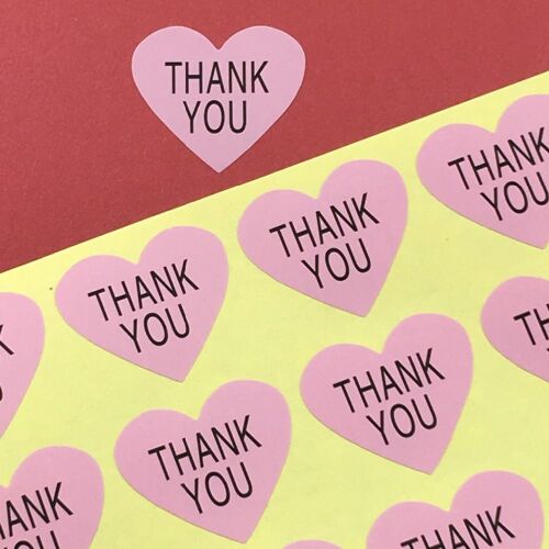 Étiquettes Autocollantes De Scellage En Papier ''thank You'' Rose En Forme De Coeur, Emballage Pour Bijoux/Boîte/Cadeau/Voiture/Enveloppe, 3x300 Cm, 2.4 9109-May14a14850