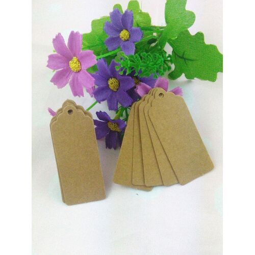 Étiquettes En Papier Kraft Brun, 60X25Mm, Tête En Dentelle, Étiquette De Bagage, Note De Mariage, Cadeaux, Étiquettes De Prix Vierges, Collection 2015 9109-May14A15061
