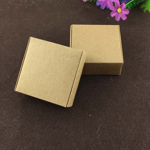 Coffret Cadeau En Papier Kraft, Boîte D'Emballage Vierge, Boîte Cadeau Artisanale, 50 Pièces/Lot 9109-May14A14919
