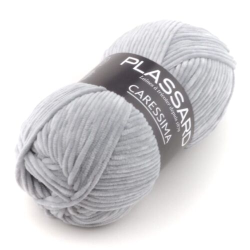 Pelote De Laine Velour Caressima 10 Gris Clair
