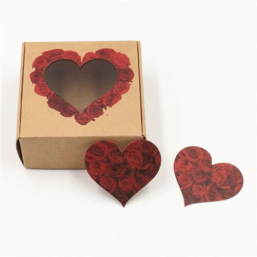 Boîtes En Papier Kraft Pour Cadeau De Saint Valentin 50 Pièces, Boîtes D'Emballage De Roses D'Amour, Boîte À Bonbons Pour Fête De Mariage, Bijoux Fest 9109-May14A14983