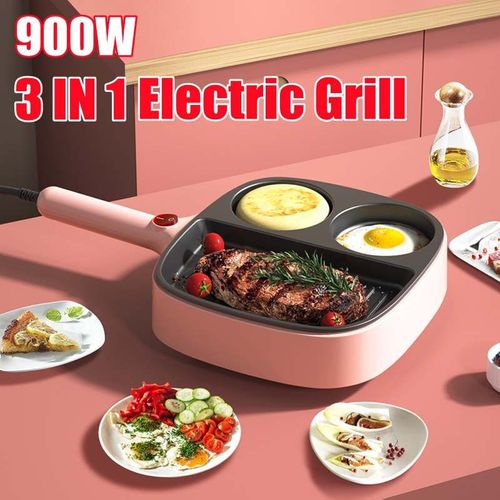 Poêle À Omelette Électrique 3 En 1, 900W, Multi Usage, Pour ?ufs, Barbecue, Grill, Crêpes, Petit Déjeuner, Poêle Antiadhésive, Pour Viande Et Steak 9109-May14A11370