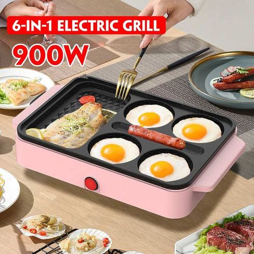Grill Barbecue Électrique 6 En 1, 900W, Antiadhésif, Multi Cuiseurs, Pour ?ufs Frits, Steak, Viande, Petit Déjeuner 9109-May14A11316