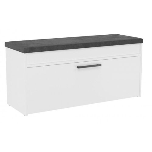 PARMI - Meuble à chaussures style scandinave entrée - 100x35x49 - Banc avec rangement - Blanc
