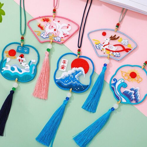 Kit De Broderie En Point De Croix, Pendentif Artisanal, Kit De Démarrage De Broderie Avec Pompon, Kit D'aiguilles De Poinçon 9109-May14a08082