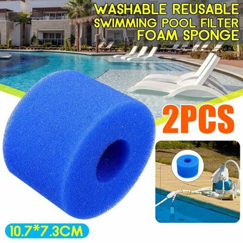 Éponges Filtrantes En Mousse Bleu, 10.8X7.3 Cm, 2 Pièces, Boîte En Papier Réutilisable De Remplacement Pour Intex Bubble Et Jetted Pure Spas, Accès À 9109-May14A29964