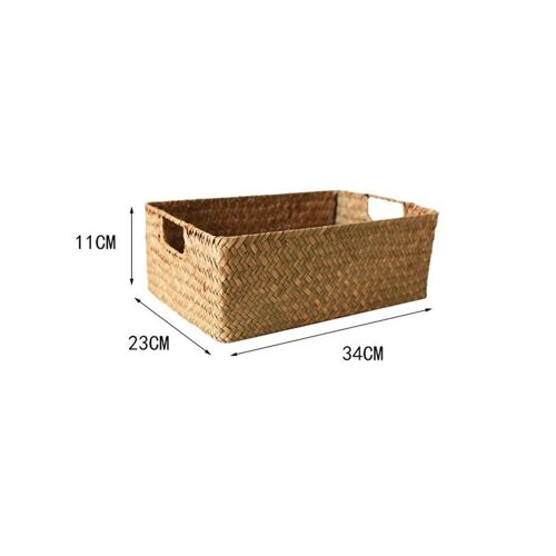 Panier Rectangulaire Tissé À La Main, Décoration D'Intérieur Salon Boîte De Rangement En Rotin Stockage De Bonbons Plateau De Pique Nique Plats À Pain 9109-May14A07632