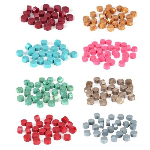 Lot De Perles Octogonales De Cire À Cacheter, 100 Pièces Par Lot, Pour Cacheter Et Sceller Des Documents D'Enveloppe, Décoration Pour Invitation, Noël 9109-May14A05908