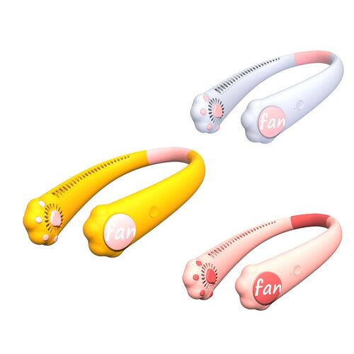 Mini Ventilateur De Cou De Sport Sans Feuilles 2000Mah Dure 6H Charge Usb, Ménage En Plein Air Paresseux Portable Ventilateur De Cou Muet 9109-May14A06777
