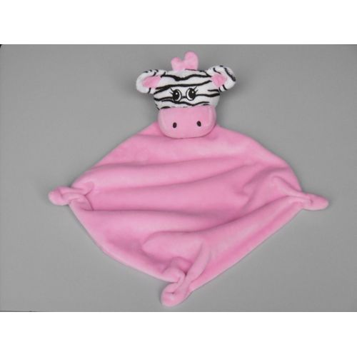 Doudou Zèbre Plat Rose Noir Blanc Babou