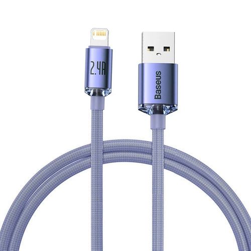 Câble USB Baseus pour iPhone 14 13 12 Pro Max X XR XS 8 7 6s 6 iPad chargeur de charge de données rapide cordon USB câbles de téléphone portable-1.2m-Purple