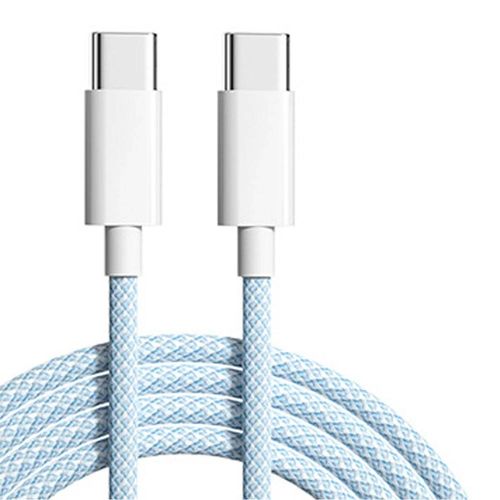 60w 6a Usb Type C À Type C Câble Ligne De Données Pour Iphone 15 16 Samsung Xiaomi Charge Rapide Usb C À C Câble Type C Chargeur De Données-0.25m-Bleu