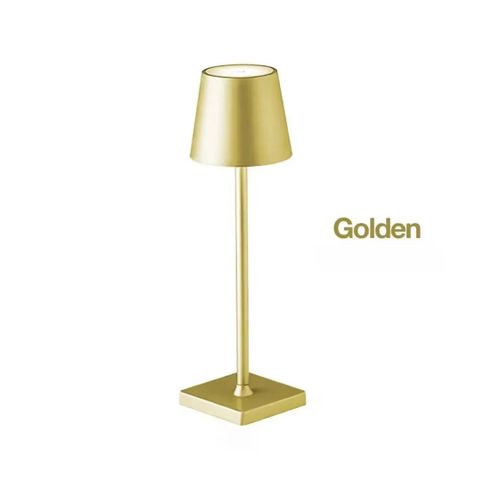 Lampe De Bureau Tactile Led,3 Niveaux,Variable,Sans Fil,Rechargeable Par Usb,Veilleuse Pour Salle D'étude Et Bureau--Golden