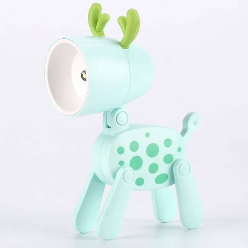 Led Veilleuse Mini Lampe De Bureau Pliante Mignon Lumières Pour Animaux De Compagnie Chien Cerf Portable Veilleuse Étudiant Salon Décor Cadeau--B Green Deer