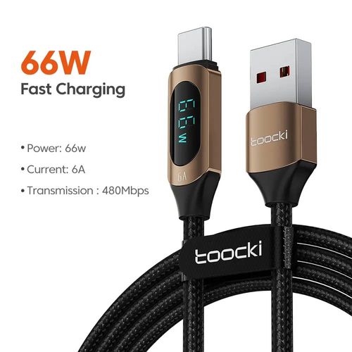 Toocki-Câble De Charge Rapide De Type C Vers Type C,100w Pd,Chargeur Usb C Vers Usb C,Câble D'affichage Pour Xiaomi,Poco F3,Realme,Macbook,Ipad-1m-66w A- C Brown