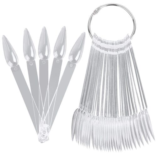 72 Faux Ongles Mats Avec Autocollants Adhésifs ¿ Bâtonnets D'entraînement Pour Nail Art Stiletto Pour Une Finition De Qualité Professionnelle