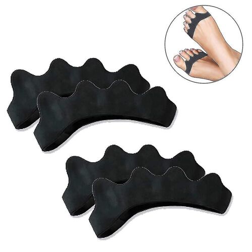 Séparateurs D'orteils Pour Orteils Qui Se Chevauchent - 4 Espaceurs Noirs En Silicone Pour Orteils Tordus, Confort Et Maintien De L'alignement