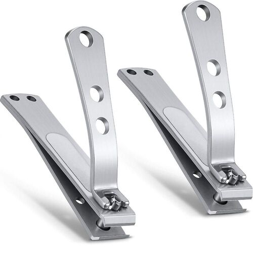Ensemble De 2 Coupe-Ongles En Acier Inoxydable Avec Mâchoire Large Et Lime À Ongles Intégrée Pour Ongles Épais - Design Ergonomique 