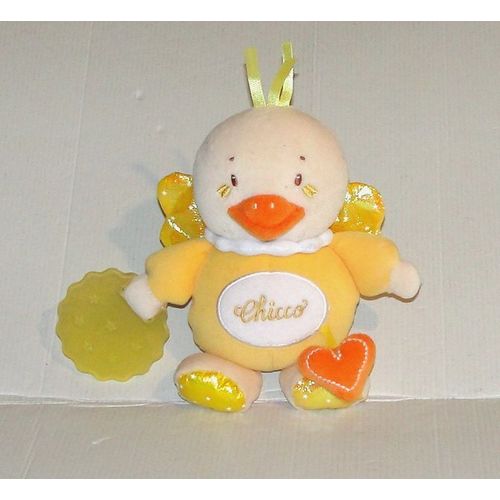 Doudou Poussin Chicco Ailes Dentition - Peluche Poussin Hochet 19 Cm