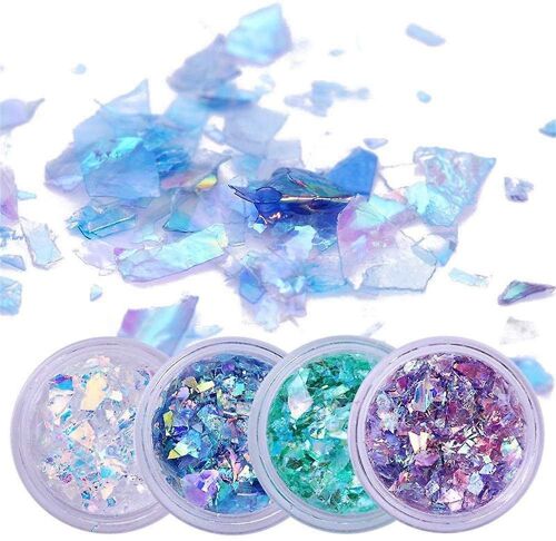 Paillettes Holographiques Sirène Pour Ongles ¿ Paillettes Épaisses Pour Un Nail Art Époustouflant ¿ Couleurs Fluorescentes, Application Facile