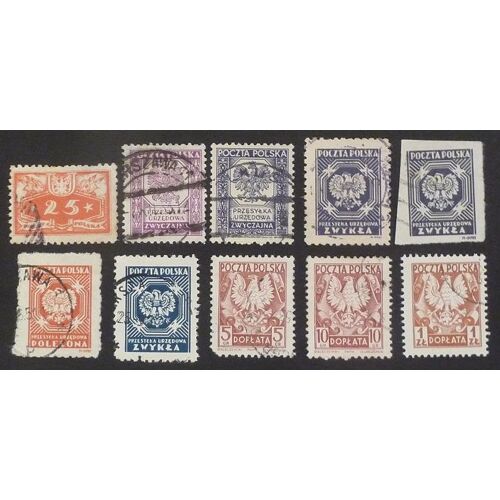 Pologne Service Et Taxe Lot De 10 Timbres
