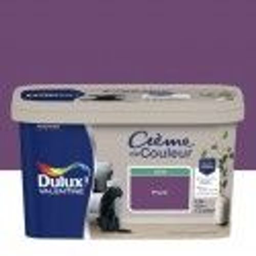 Peinture décoration finition crème de couleur satin violet prune 2.5l DULUX VALENTINE